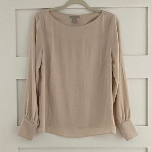 H&M Blouse Top Women’s Medium Sand Cream color Dressy